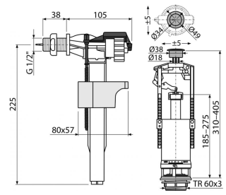 Выпускной комплект со стоп кнопкой AlcaPlast впускной механизм А16  1/2 SA2000K 1/2" CHROM